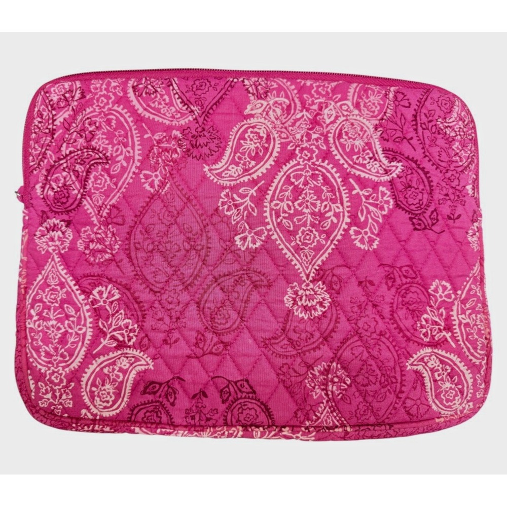 Vera Bradley Magenta Paisley Quilted Laptop Tablet Sleeve 10x13x1